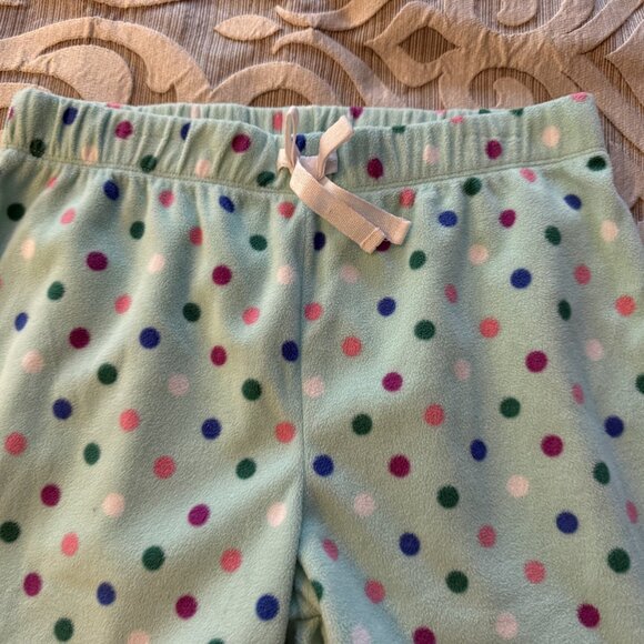 Old Navy Girls Polka Dot Candy Cane Holiday Christmas Fleece Pull On PJ Pants 14 - Picture 4 of 8